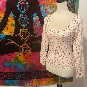 NWOT! XS floral long sleeve top